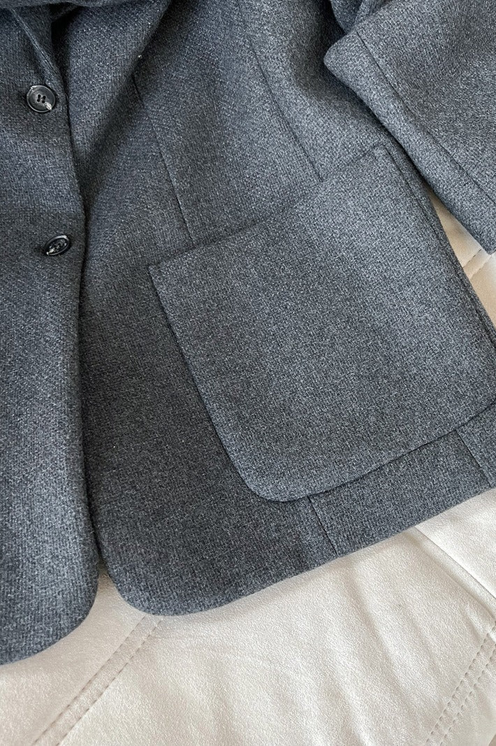 Wool Blend Relaxed Fit Blazer