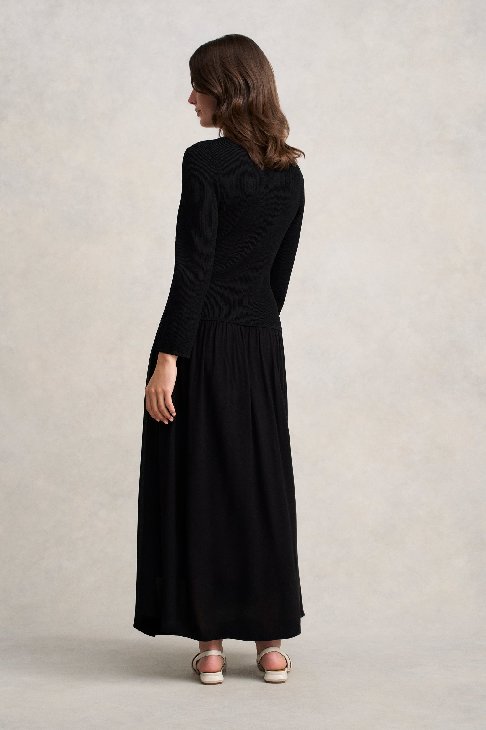 Mix Media Dress - Black