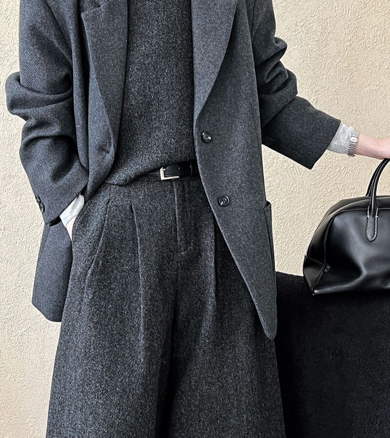 Wool Blend Relaxed Fit Blazer