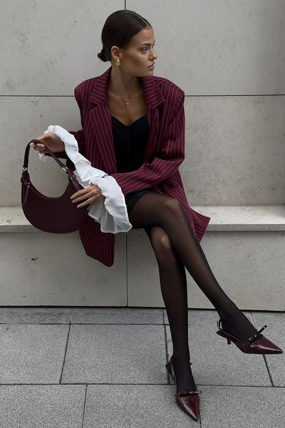 Vintage Striped Patchwork Blazer