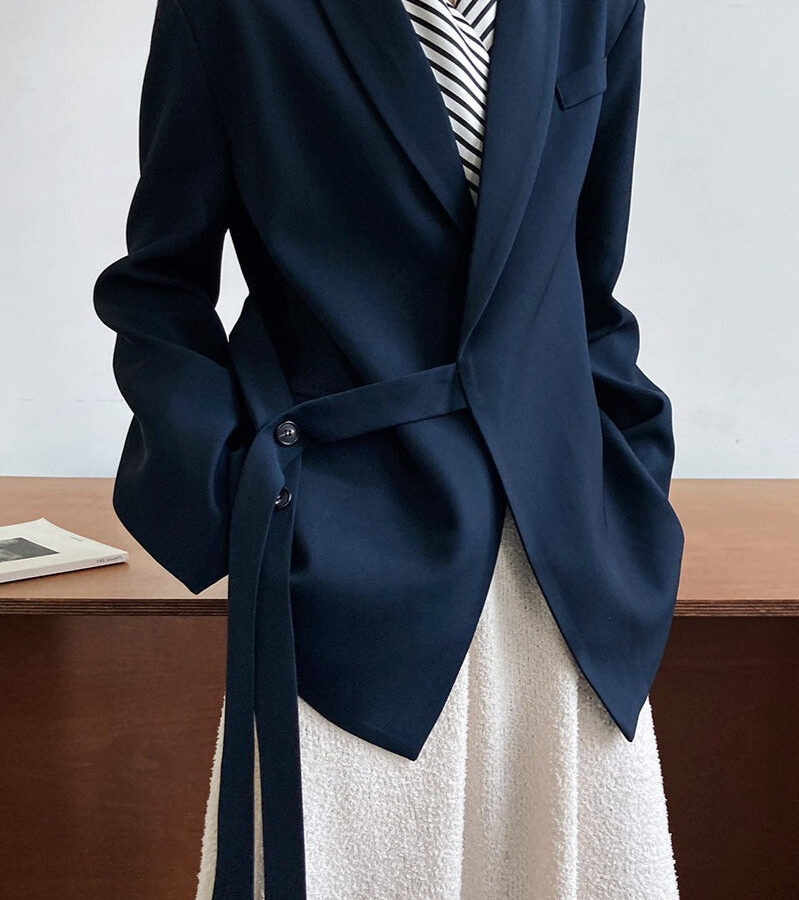 Fashionable Draped Apple Collar Blazer